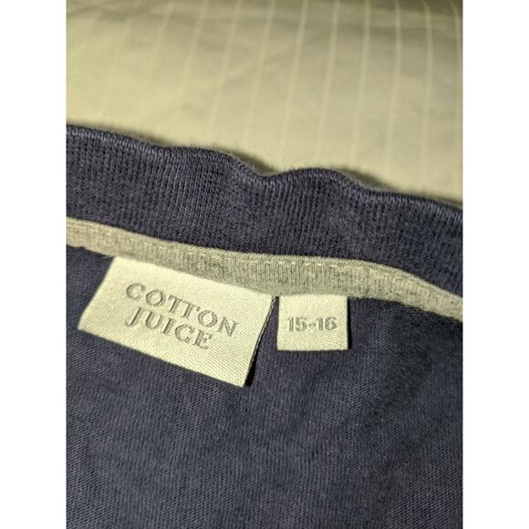 Cotton Juice Boys Sz. 15/16 Navy Long Sleeved Tee. Comfortable, Great Quality - Picture 9 of 9